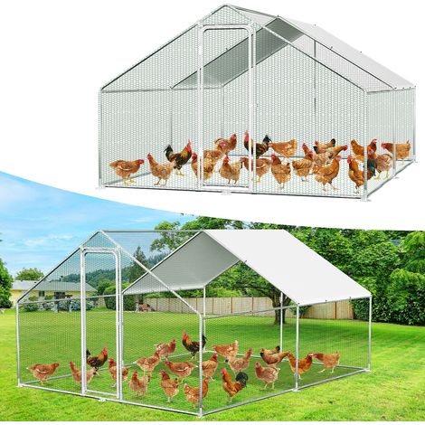 TolleTour Recinto 3×4×2 m: gallinero metálico accesible, 12 m² de superficie, puerta con cerradura, parque exterior para gallinas, pequeños animales y plantas (1/5)