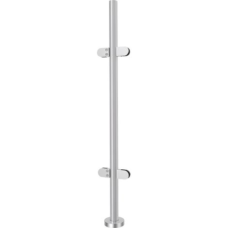 Poteau de balustrade en acier inoxydable 316, hauteur 110 cm, poteau intermédiaire de balustrade pour panneau verre, garde‑corps balcon, terrasse et piscine (1/5)