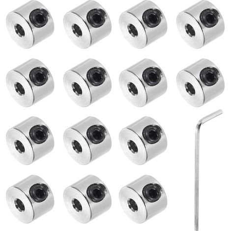 14pcs Bagues De Serrage Argentées À Vis 2.05mm Alésage, 7mm OD, 5mm Largeur, Arrêt De Train D'atterrissage, Bagues De Profondeur Pour Forets En Acier Au Carbone (1/5)