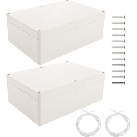 2 Pièces Boite Etanche Electrique Exterieur, 265 x 185 x 95 mm Boite Derivation Etanche, Boitier Electrique Etanches en Plastique pour les Équipements Électriques Extérieure (Blanc) (1/5)