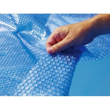 Bâche solaire pour piscine rectangulaire 5,49 x 2,74 m – Couverture opaque en polyéthylène 60 µm – Épaisseur renforcée, économie d’énergie et protection anti-algues