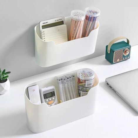 2 Pieces Kitchen Cabinet Door Storage Box with, Wall Storage Rack, Plastic Organizer for Kitchen, Bathroom, Fridge, Small Objects (1/5)