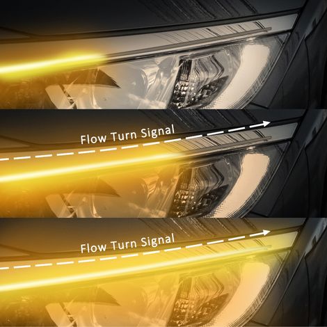 Bande LED tubulaire souple ultra-mince de 60 cm pour feux de jour et clignotants de voiture (1/5)