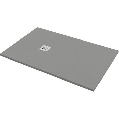 Piatto doccia 100x140 h.2,8 in marmo resina effetto pietra grigio (1/5)