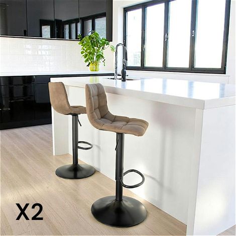 Tabouret de bar réglable en hauteur, marron clair (lot de 2) SAVONE (1/5)