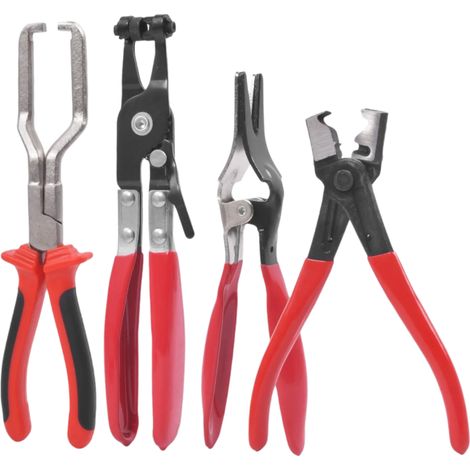Pinza Para Abrazaderas De Manguera - Juego De 4 Piezas Para Taller Automotriz - Compatible Con Abrazaderas De Anillo Y Cinta Plana - 1 Unidad