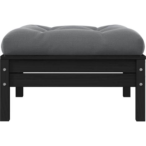 Maison Exclusive - Gartenhocker mit Anthrazit Kissen Schwarz Mass (1/5)