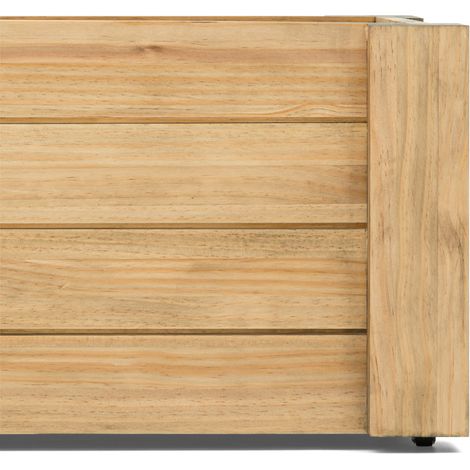 Baúl ECO 40x120x36cm abierto con ruedas en madera maciza de pino acabado vintage