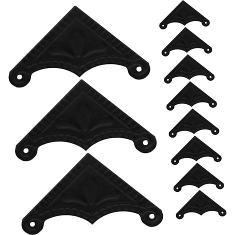 20 protège-coins décoratifs métal/bois noir style vintage (1/5)