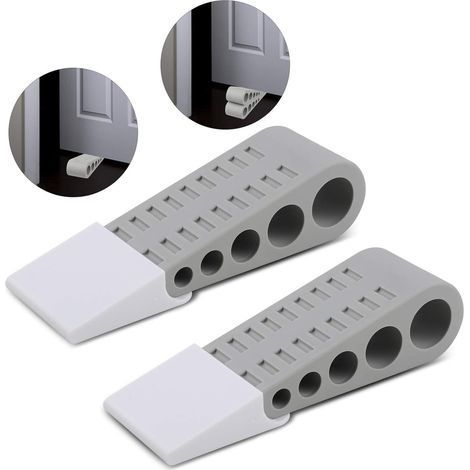 Stop-portes Arrêts Cale Porte en caoutchouc, antidérapant sur toutes les surfaces de sol, grise (1/5)