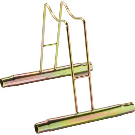 ANDRYS - Rastrelliera Porta Biciclette a Terra 1 Posto Alto, con Confiche per Collegare i Porta Biciclette, Anche per le Bici con Freno a Disco, Zincato a Freddo, Colore Tropiacl Oro, 38.5 x 42 x 41 c