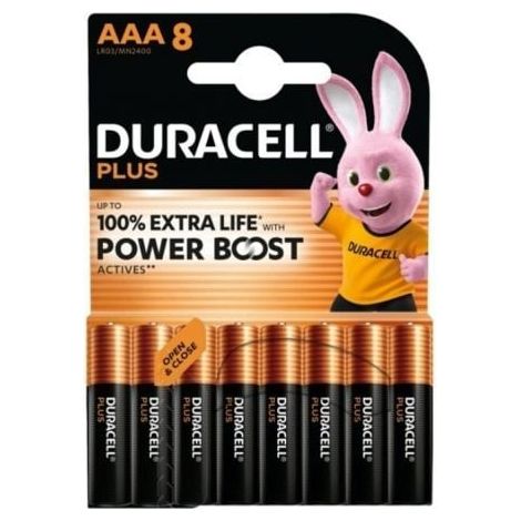 PILA ALCALINA DURACELL PLUS POWER BOOST AAA LR03 BLISTER8