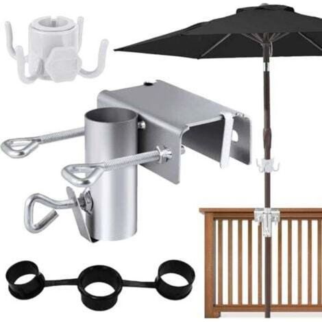 Support parasol balcon, Pied de Parasol Balcon Réglable ø 25-38 Mm, Fixation Parasol Balustrade pour Balcon et Terrasse-x (1/4)