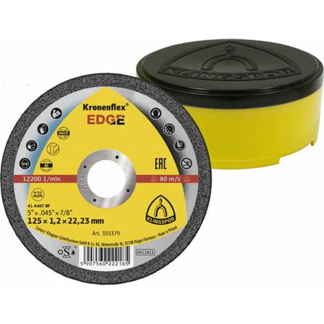 Trennscheibe EDGE D125x1,2mm gerade INOX Bohr.22,23mm KLINGSPOR