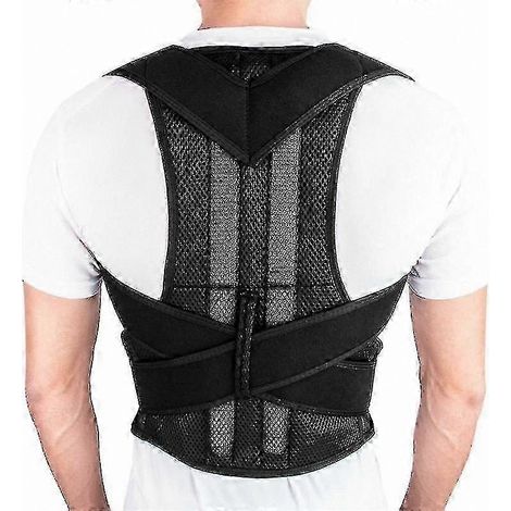 Ceinture correctrice de posture ajustable soutenant le dos et les épaules, corrigeant les problèmes de colonne lombaire - disponible en 6 tailles, noir 1 (1/4)