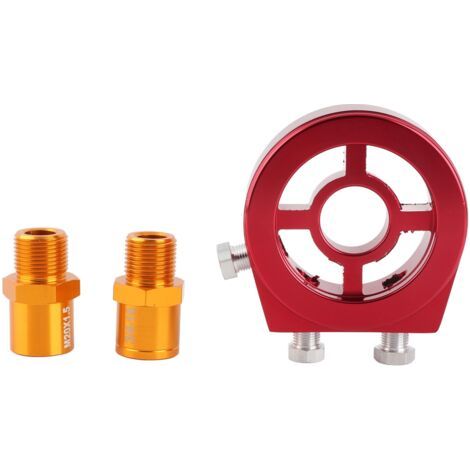 Adaptador de enfriador de filtro de aceite de aleación de aluminio, resistente a la oxidación para motor. (1/5)