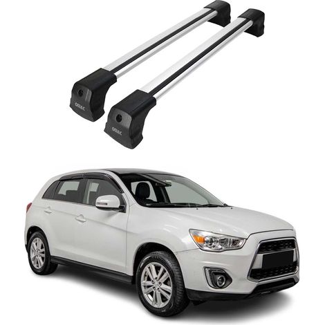 OMAC Dachträger Querträger kompatibel mit Mitsubishi ASX 2010-2023 – 2 Stangen – Abschließbar – Aluminium Silber (1/5)
