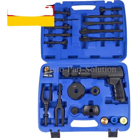 Kit de marteau pneumatique, acier chrome-molybdène, 2200 tr/min taux d'impact, emmanchement de ciseau rond de 10 mm, pression de travail de 6,2 bar, course de travail de 98 mm (1/5)