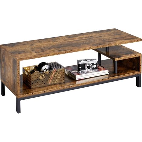 Yaheetech Mobile Porta TV Stand Supporto per TV a 3 Ripiani Armadietto Legno Industriale Vintage Tavolino Porta Televisori Mobiletto Salotto Soggiorno Marrone Rustico (1/5)