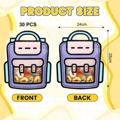 Sac Cadeau Enfant - Sac À Dos Dessin Animé - 24 X 28 Cm - Réutilisable - 30 Pièces (1/5)