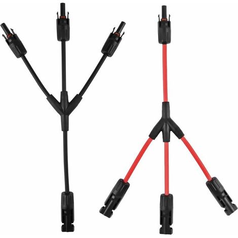 KZQ Y-Typ Solarverbinder, 2 Stück (1 bis 3 Abzweige) Professioneller wasserdichter Solarpanel-Verbinder, Solarpanel-Kabel, für parallel geschaltete Photovoltaik-Panels MMF + FFM (1/3)