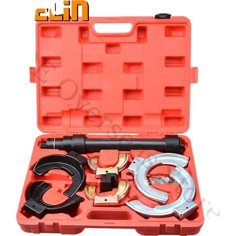 Kit de compresseur de ressorts, acier haute résistance, adapté pour des diamètres de 80 à 195 mm, ressorts hélicoïdaux de jambe de force Macpherson, conception de joug sécurisée, mallette de transport (1/5)