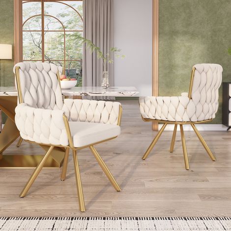 Sillas comedor giratorias 2 unidades terciopelo OKMYHOME (1/5)