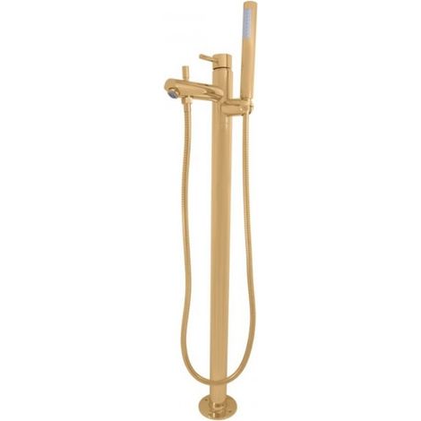 Mitigeur baignoire sur pied SEINA en laiton doré brossé H. 93,2 cm (1/4)