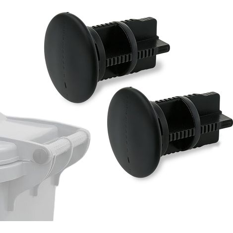 Lot de 2 Bouchons de Charnière pour Couvercle de Poubelle, 43mm x 18mm Plastique Noir Compatible avec /ESE, Fixation Sécurisée pour Poubelle 240L (1/5)