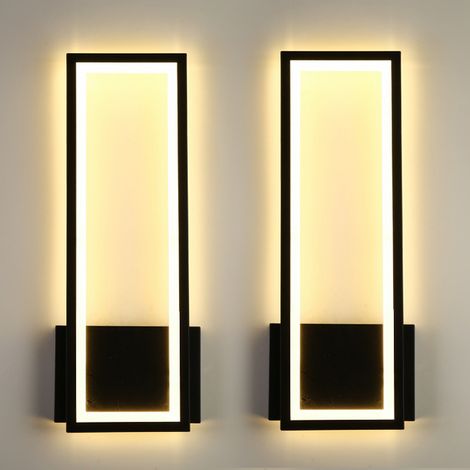 Lot de 2 appliques murales LED 50 cm, lampe de chevet moderne, applique murale LED, éclairage décoratif d'intérieur, lumière chaude 3000 K (1/5)
