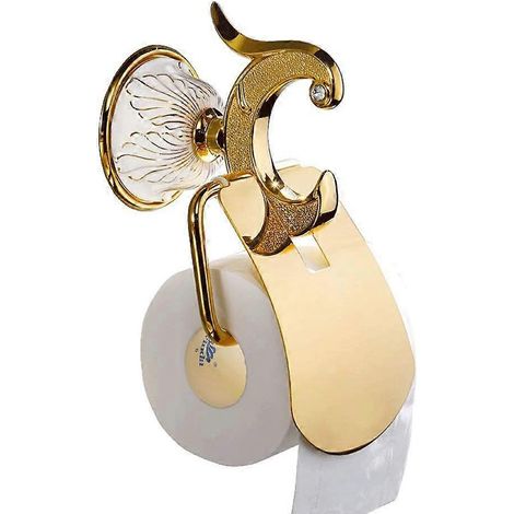 Porte-papier toilette mural en aluminium avec étagère, adhésif, sans perçage. (1/5)