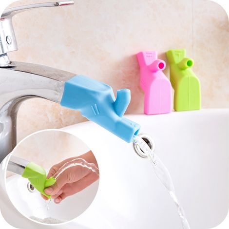 Universal High Elastic Silicone Robinet Extender Bébé Lavage Main Brossage Des Dents Gargle Extender 3pc (1/4)