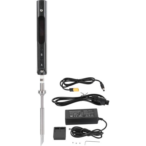 Station de soudage avec fer à souder, protection contre surtension, adaptateur secteur 100-240V, prise UE, kit complet d'outils de brasage (1/5)