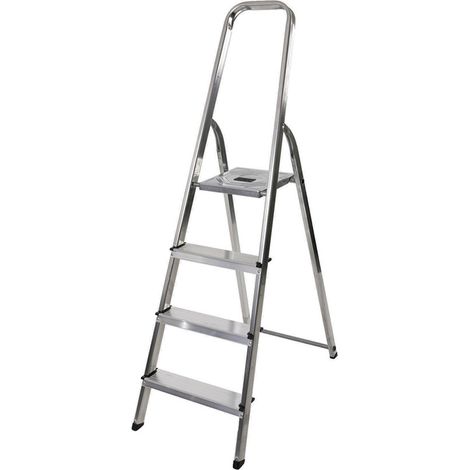 Escabeau ménager pliable en aluminium 4 marches léger Selekta (1/5)