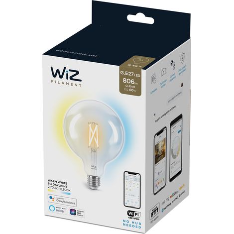 WiZ LED-lamp Filament doorzichtig G125 E27