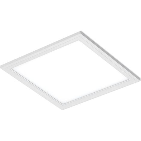 Plafonnier LED carré en blanc, Luminaire Plafonnier, Plafonnier Chambre, Plafonnier Salon, Panneau LED 20 W, 30 x 30 cm, Couleur de lumière blanc neutre (1/4)