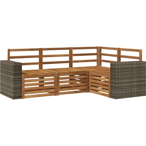 Outdoor-Sofagarnitur 4 stk. Natur Polyester vidaXL (1/5)