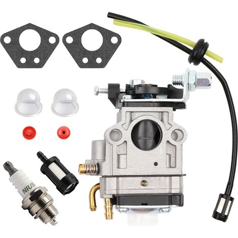 Carburateur Debroussailleuse 52cc 49cc 43cc Carbu Kit avec Joint, Tuyau, Bougie d'allumage et Filtre à Essence (1/5)