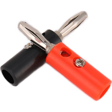 Lot de 10 fiches bananes U55 4 mm avec vis de fixation (rouge, noir, jaune, vert, bleu) pour tests électriques (1/5)