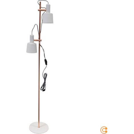 [NEUWERTIG] B-Ware Paulmann Haldar Stehlampe Leuchte Lampe Weiß Kupfer 2-flammig E14 Metall Textil (1/2)
