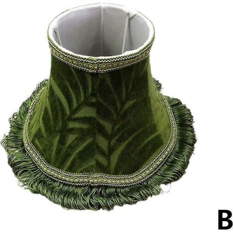 Abat-jour vert élégant avec bordure, abat-jour victorien vintage, abat-jour rétro pour lampe de table, style européen B (1/3)