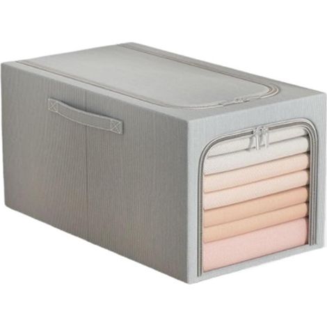 Bolsa de almacenamiento/mudanza plegable con ventana transparente, ideal para ropa, ropa de cama, mantas, etc. (Gris, 30x45x23 cm) (1/5)