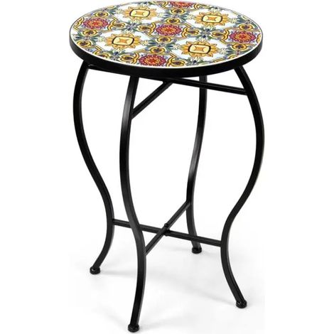 Set de 2 tables rondes en métal Ø35x54 cm
