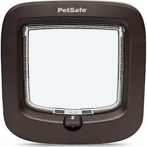 CHATIÈRE À VERROUILLAGE MANUEL PETSAFE, CHATIÈRE DURABLE ET FACILE À INSTALLER, PAR LES FABRICANTS DE STAYWELL, BRUN
