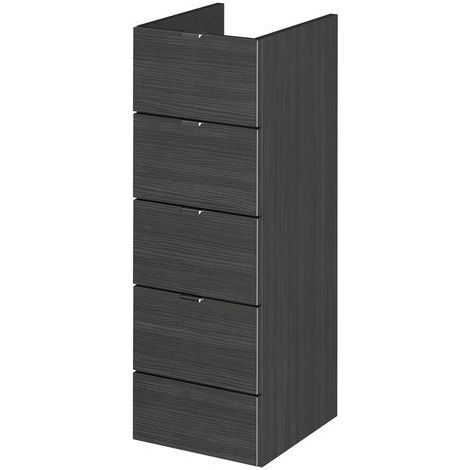 Hudson Reed Fusion Drawer Unit 300mm Wide - Charcoal Black Woodgrain (1/4)