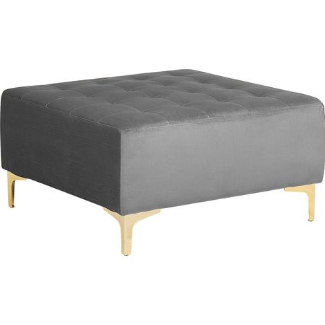 Ottomano in velluto grigio Aberdeen