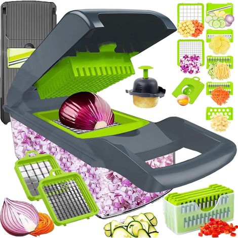 Coupe Legumes Mandoline Multifonctions Professionnelle Manuel, Decoupe Rapeuse Cut Rape Rappeur Oignon Frites Carotte Pomme Terre Dicer, Cuisine Couteaux Ustensile et Accessoires Kitchen Tool & Gadget