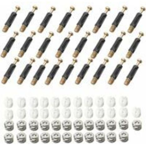 Lntyq Ferrure D'assemblage 25 Pièces Raccords de Came Connexion 3 en 1 Connecteur de Meuble Raccord Came Connecteur de Meuble Excentrique Raccord pour épisser Les Meubles Armoires (1/5)