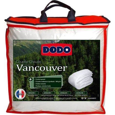 DODO Couette chaude 400gr/m2 VANCOUVER 140x200 cm blanc (1/5)