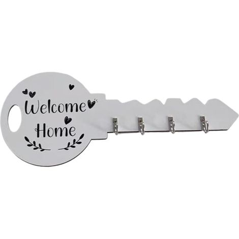3pc-Porte-clés mural en bois avec 4 crochets, porte-clés décoratif noir (11,61 x 4,72 pouces) (1/3)